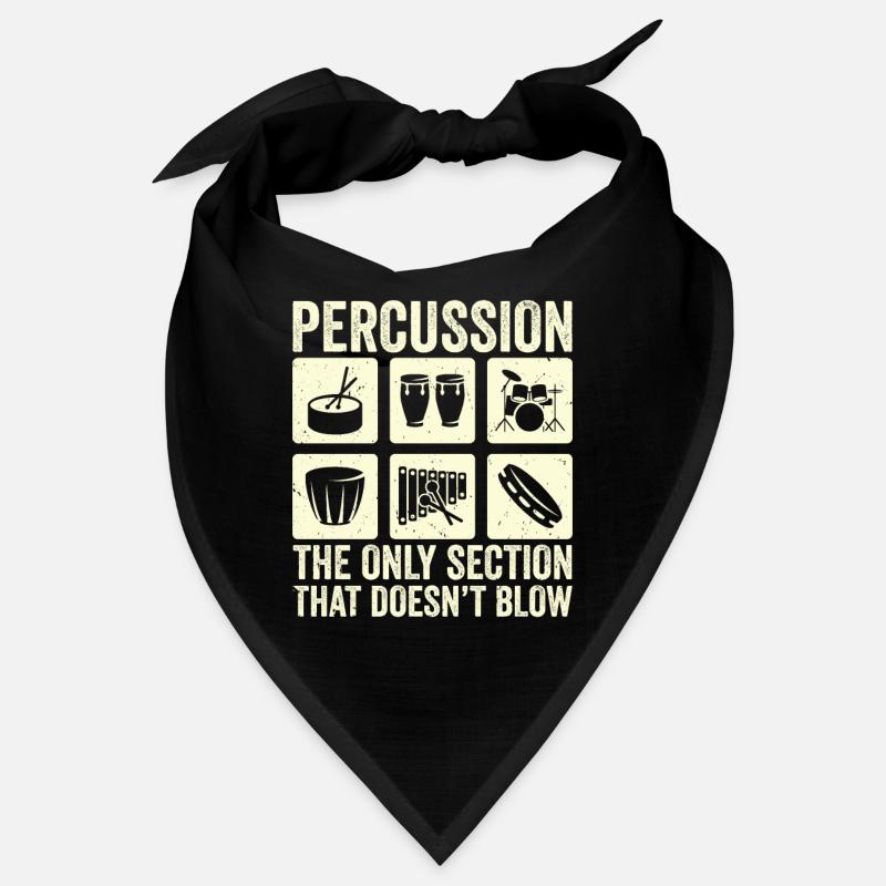 Percussion Drummer Drumming Drums Schlagzeug - Bandana - Schwarz