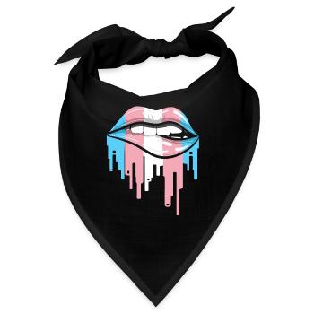 Transgender Lippen LGBTQ Pride Flagge Transgender - Bandana - Schwarz - Vorne