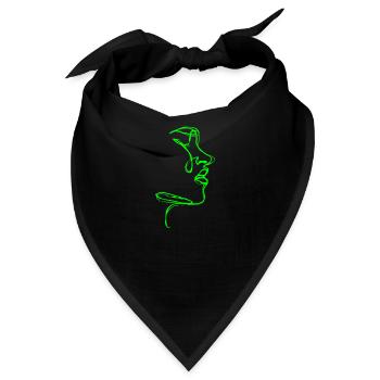 Lineart Gesicht - Bandana - Schwarz - Vorne