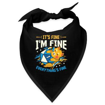 D20 Katzenwürfel It's Fine I'm Fine - Bandana - Schwarz - Vorne