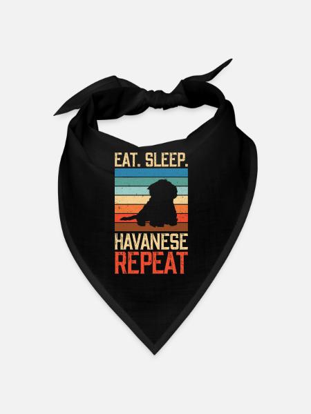 Eat Sleep Havanese Repeat Havaneser - Bandana - Schwarz - Vorne