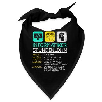 Informatiker Stundenlohn - Bandana - Schwarz - Vorne