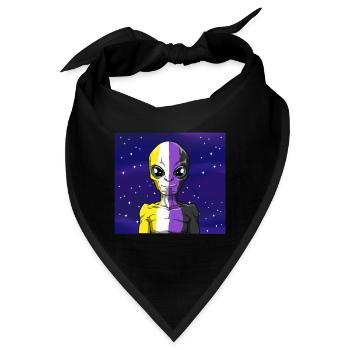 Non Binary Alien - Enby LGBTQ und Genderqueer - Bandana - Schwarz - Vorne