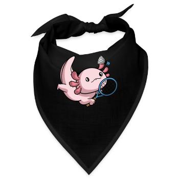Kawaii Axolotl Pun Lustig Badminton Spieler Gesche - Bandana - Schwarz - Vorne