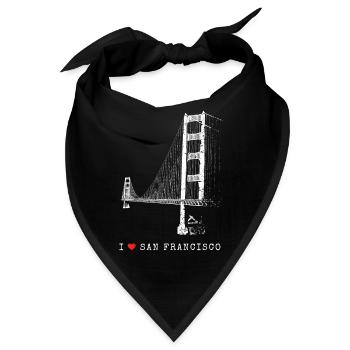 I Love San Francisco Golden Gate Bridge California - Bandana - Schwarz - Vorne