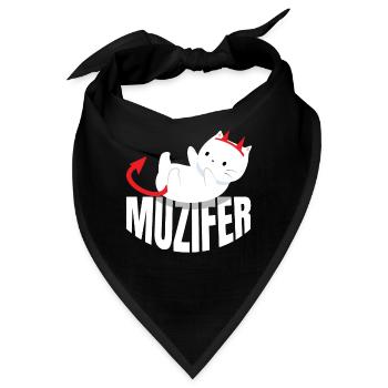 Muzifer Katze Kätzchen Teufel Luzifer - Bandana - Schwarz - Vorne