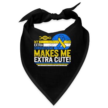 Welt-Down-Syndrom-Tag, Extra Chromosom Extra - Bandana - Schwarz - Vorne