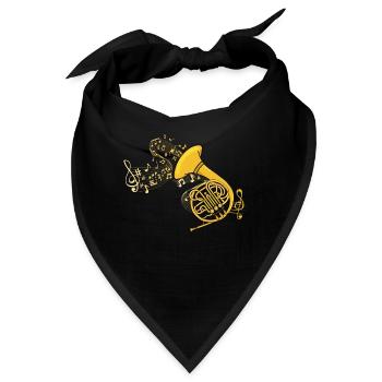 Waldhorn Musik Big Band French Horn Blasmusik - Bandana - Schwarz - Vorne