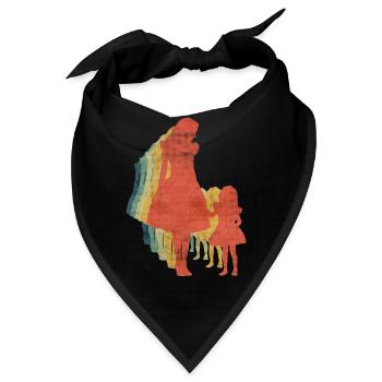Mutter und Tochter Retro Weinlesefarbe - Bandana - Schwarz - Vorne
