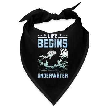 Life Begins underwater - Bandana - Schwarz - Vorne