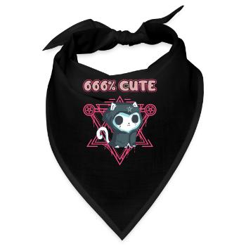 666% Cute kawaii Satanic Goth - Bandana - Schwarz - Vorne