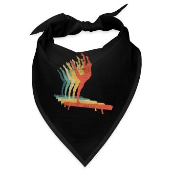 Gymnast-Mädchen auf Balance-Strahl-Retro - Bandana - Schwarz - Vorne