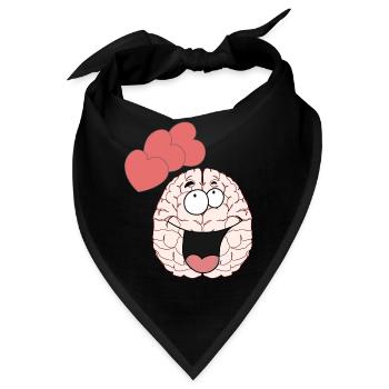 Hirn Gehirn Gefühle Liebe Partnerschaft Valentin - Bandana - Schwarz - Vorne