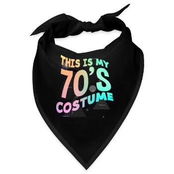 70er Jahre Party Outfit Kostüm 70er Party - Bandana - Schwarz - Vorne