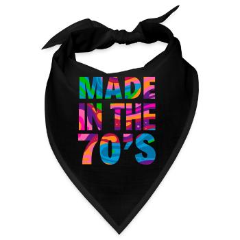 70er Jahre Party Outfit Kostüm 70er Geboren - Bandana - Schwarz - Vorne
