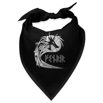 Wolf Fenrir Fabelwesen Wikinger nordischer Mythos - Bandana - Schwarz - Vorne