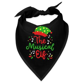 Musikalischer Elf Wichtel Weihnachten - Bandana - Schwarz - Vorne