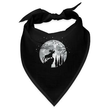 Elch - Bandana - Schwarz - Vorne