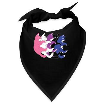 LGBTQ-Flagge - Niedlicher Katzenhaufen Genderfluid - Bandana - Schwarz - Vorne