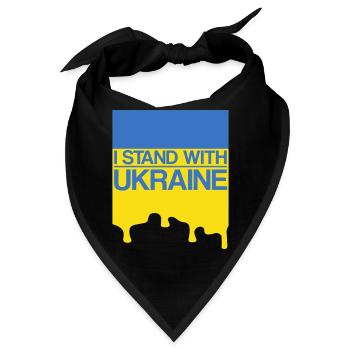 Ich stehe an der Seite der Ukraine mit der Unterstützung der Ukraine Ukrain - Bandana - Schwarz - Vorne