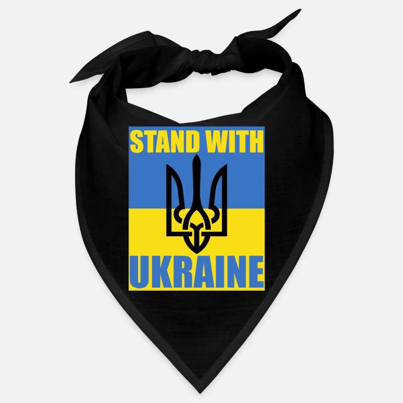Stand With Ukraine Drapeau Trident Soutien Maillot - Bandana - noir
