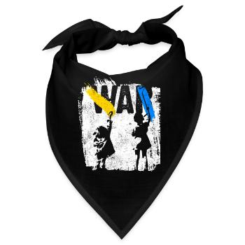 Ukraine | Freiheit kein Krieg Landesfarben - Bandana - Schwarz - Vorne