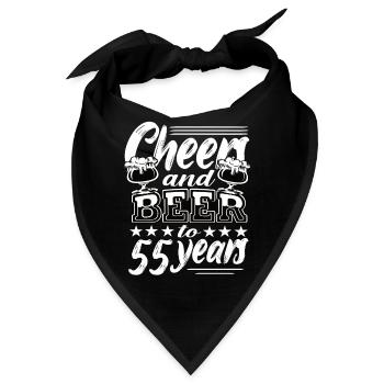 55 Geburtstag - Bandana - Schwarz - Vorne