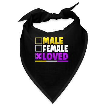 Male Female Loved LGBT Pride Month - Bandana - Schwarz - Vorne