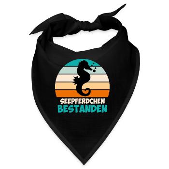 Seepferdchen Abzeichen - Bandana - Schwarz - Vorne