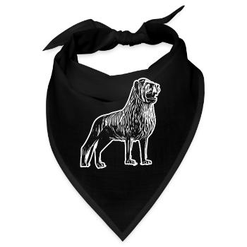 Löwenkopf Linienkunst Design - Bandana - Schwarz - Vorne