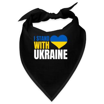 I stand with Ukraine Flag - Bandana - Schwarz - Vorne
