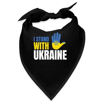 I stand with Ukraine Flag - Bandana - Schwarz - Vorne