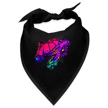 Moderne Kunst Schildkröte Taucher - Bandana - Schwarz - Vorne