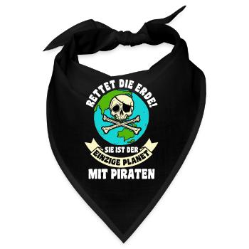 Pirat Piraten - Bandana - Schwarz - Vorne