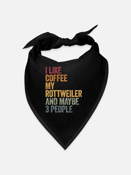 Coffee and my rottweiler Kaffee - Bandana - black - Front