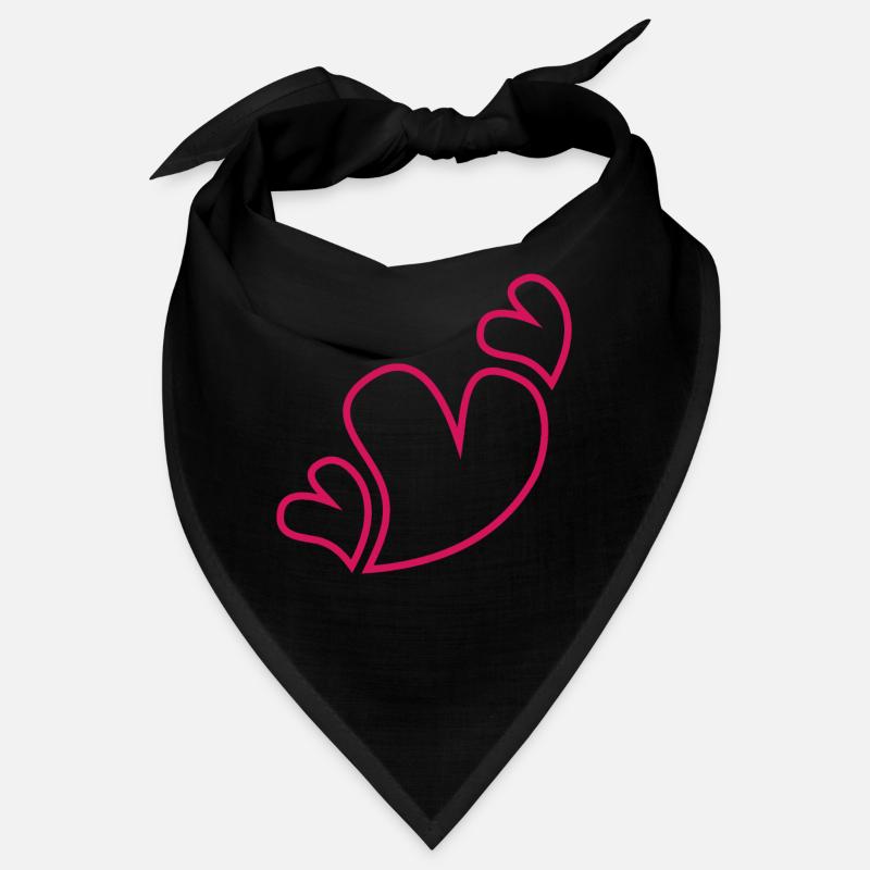 Trois cœurs rouges Bandana