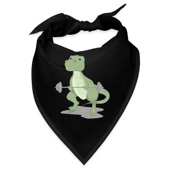 Lustiger Dinosaurier Muskeltraining Kraftsport - Bandana - Schwarz - Vorne