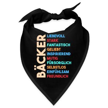 Bäckerei Bäcker - Bandana - Schwarz - Vorne