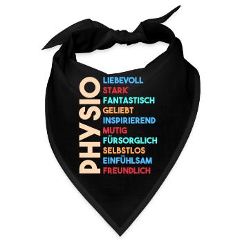 Physio Physiotherapeut - Bandana - Schwarz - Vorne