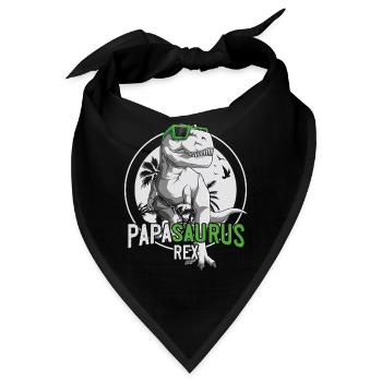 Papasaurus Papa Dinosaurier Vatertag Geschenk - Bandana - Schwarz - Vorne