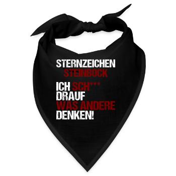 Sternzeichen Steinbock - Bandana - Schwarz - Vorne