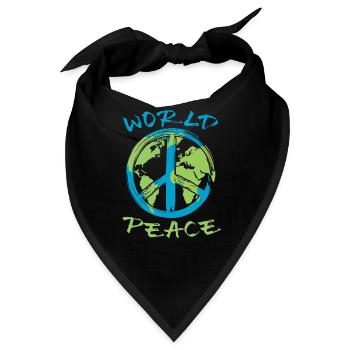 Weltfrieden Erde Planet Friedenszeichen - Bandana - Schwarz - Vorne