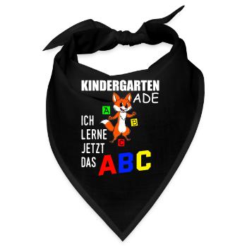 Kindergarten Ade ich lerne jetzt das ABC - Bandana - Schwarz - Vorne