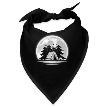Camp Camping Camper Mond - Bandana - Schwarz - Vorne