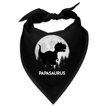 Papasaurus Papa Vater - Bandana - Schwarz - Vorne