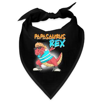 Papasaurus Rex Vater Papa - Bandana - Schwarz - Vorne