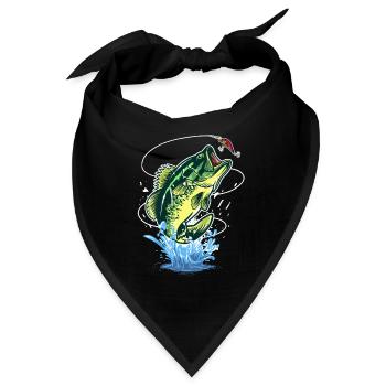 Angelköder Barschfischen Barsche Angler Fischer - Bandana - Schwarz - Vorne