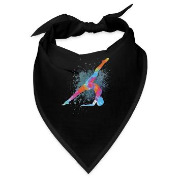 Bunt Figur Turnen Turnerin Gymnastik Geschenke - Bandana - Schwarz - Vorne