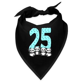25. Geburtstag - Bandana - Schwarz - Vorne