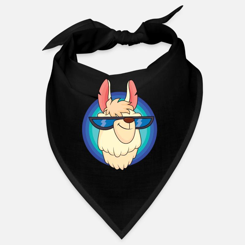 Cooles Lama mit Sonnenbrille - Bandana - Schwarz